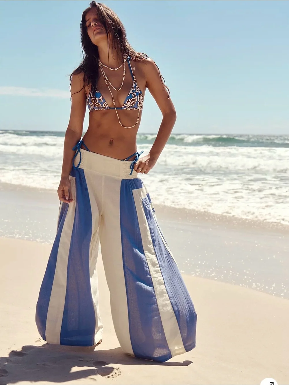 Current- NWT- S- Liora Cotton Wide-Leg Pants free people